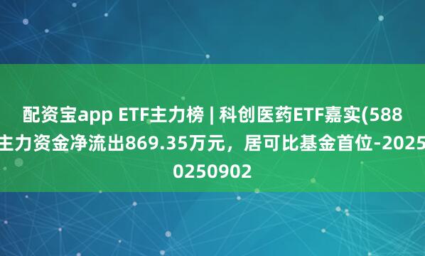 配资宝app ETF主力榜 | 科创医药ETF嘉实(588700)主力资金净流出869.35万元，居可比基金首位-20250902